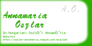 annamaria oszlar business card